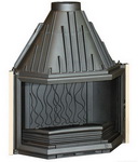 Foyer 6385-44 Горивна камера от чугун; призматично стъкло; странично отваряне; 16 kW; КПД - 71,4%; размери: 827/514/940 mm; дължина на цепениците - 64 см; димоотвод - Ф200; тегло 167 кг. Цена 2648 лв.