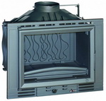 Foyer 6762-45 Горивна камера от чугун; право стъкло; странично отваряне; 14 kW; КПД - 70%; размери: 692/398/612; дължина на цепениците - 50 см; димоотвод - Ф180; тегло 97 кг. Цена 990 лв.