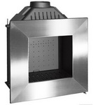 Foyer 6576-44 inox Горивна камера от чугун; право стъкло; странично отваряне; 14 kW; КПД - 75%; размери: 750/547/895; дължина на цепениците - 55 см; димоотвод - Ф200; тегло 175 кг. Цена 3787 лв.
